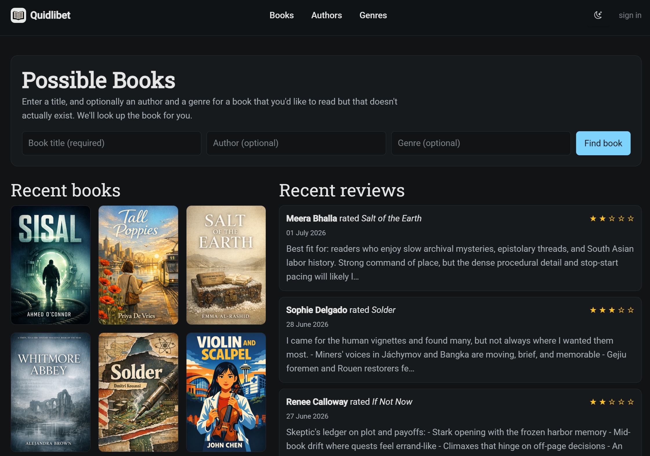 An invented book on the Quidlibet site.