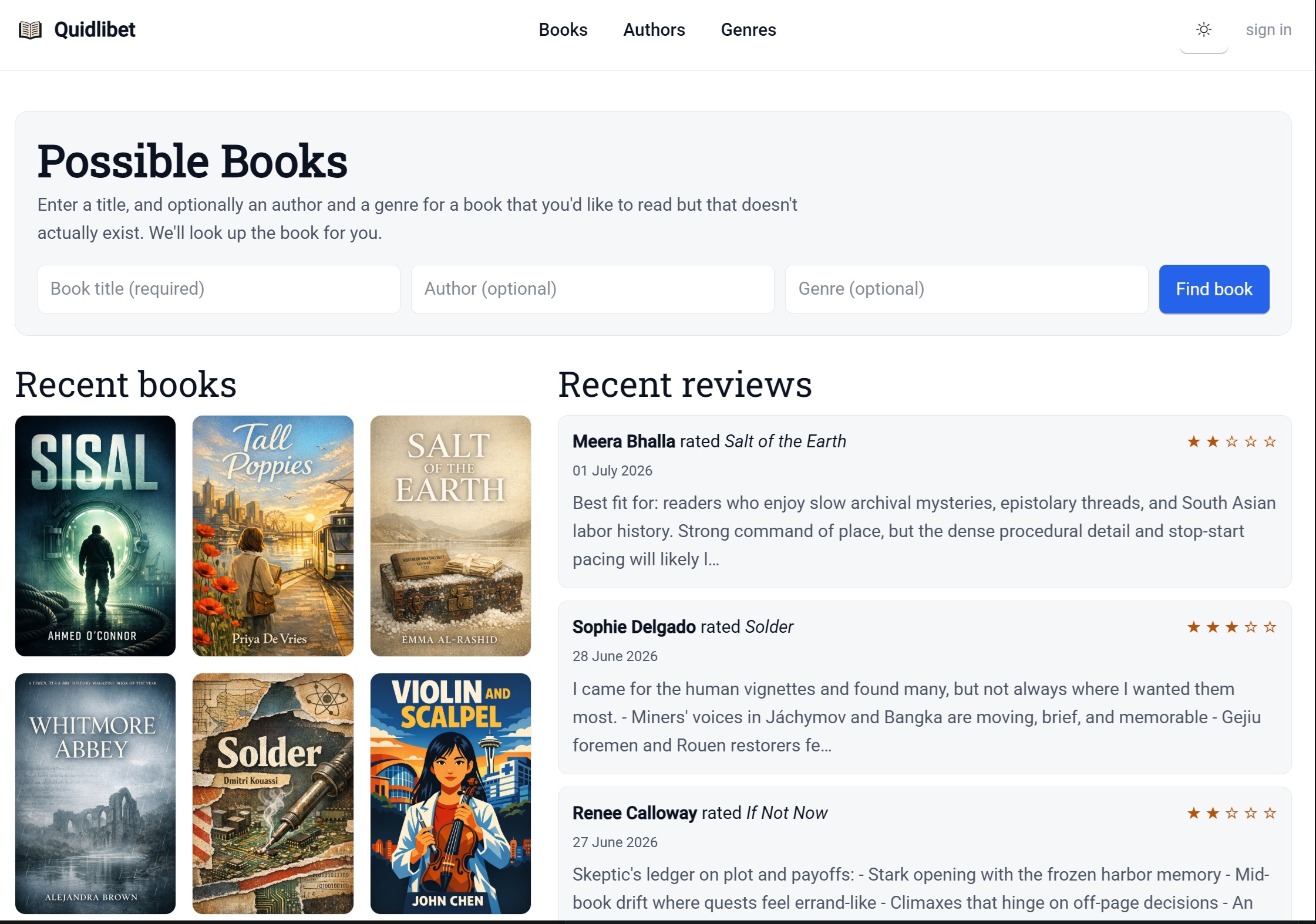 An invented book on the Quidlibet site.